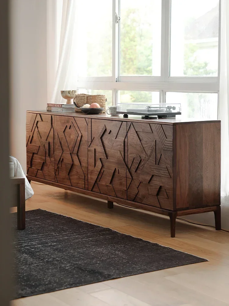 Sideboard Cabinet Wall-Mounted Living Room Locker Solid Wood Storage Cabinet Dining Room