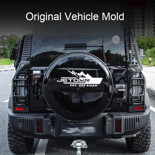 Imagen 2 del producto Para Jetour Traveller T2 cubierta de luz trasera de coche marco de protección resistente a los arañazos para accesorios exteriores de 5 y 7 asientos