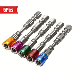 5Pcs Magnetic Screwdriver Bit Drill Cross-head PH2 Magnetic Screwdriver Bits 1/4 Inch Hex Shank Drywall Electric Screwdriver Set