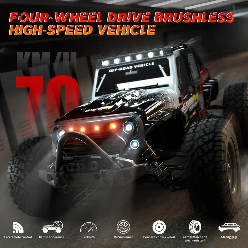 Super Brushless Off-Road Racing Car, de alta velocidade, impermeável Truck, Presente Toy Controle Remoto, novo produto, tração nas quatro rodas, 16103 Pro