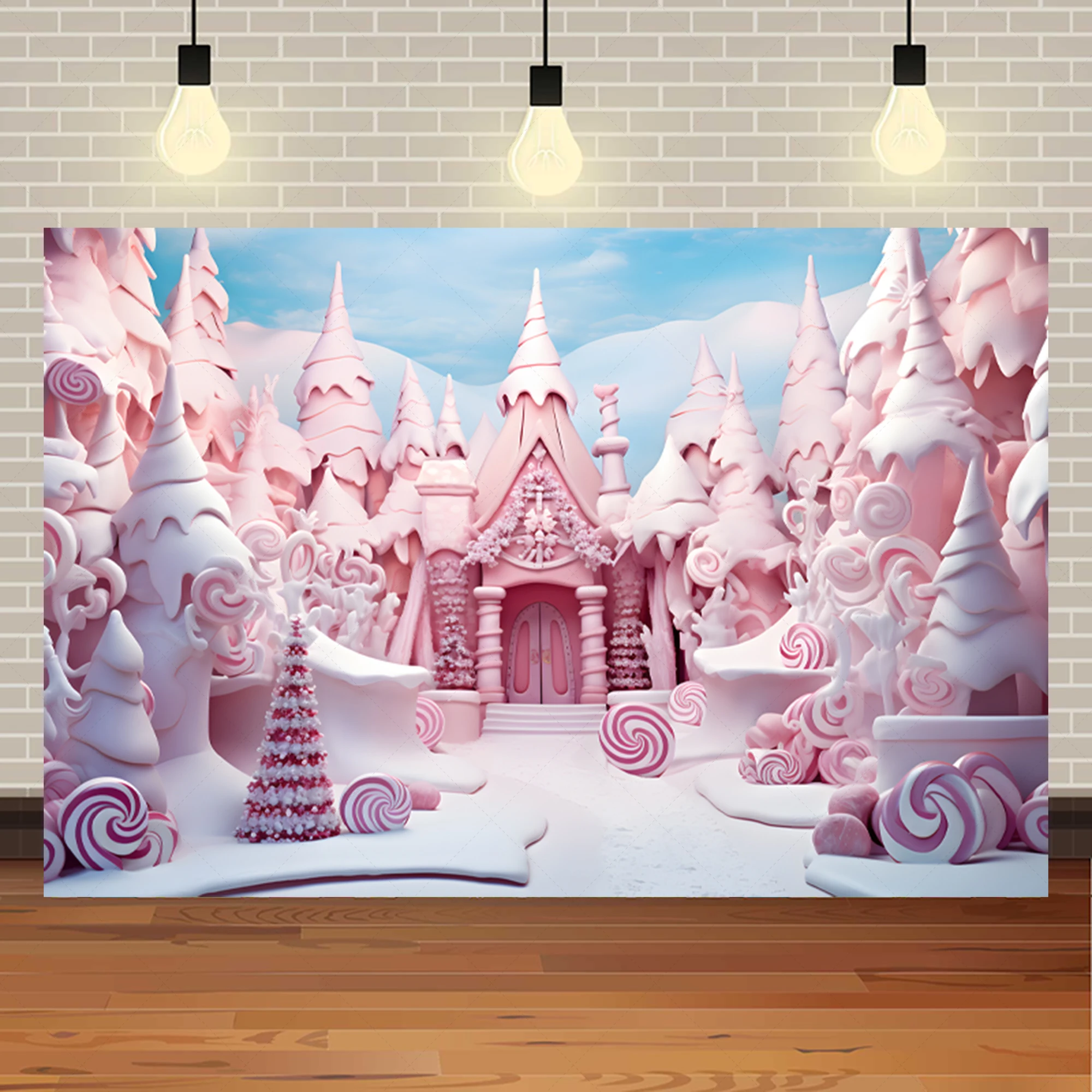 Candy House Fairy Tale Style Background Cloth Photo Studio Photography Photo Cloth Children's Birthday Party Scene Layout Props