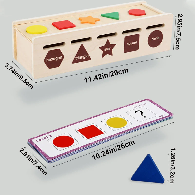 Caja de clasificación con forma de Color de madera, juguetes Montessori, juguete educativo de actividades de aprendizaje preescolar, bloques geométricos a juego, regalo