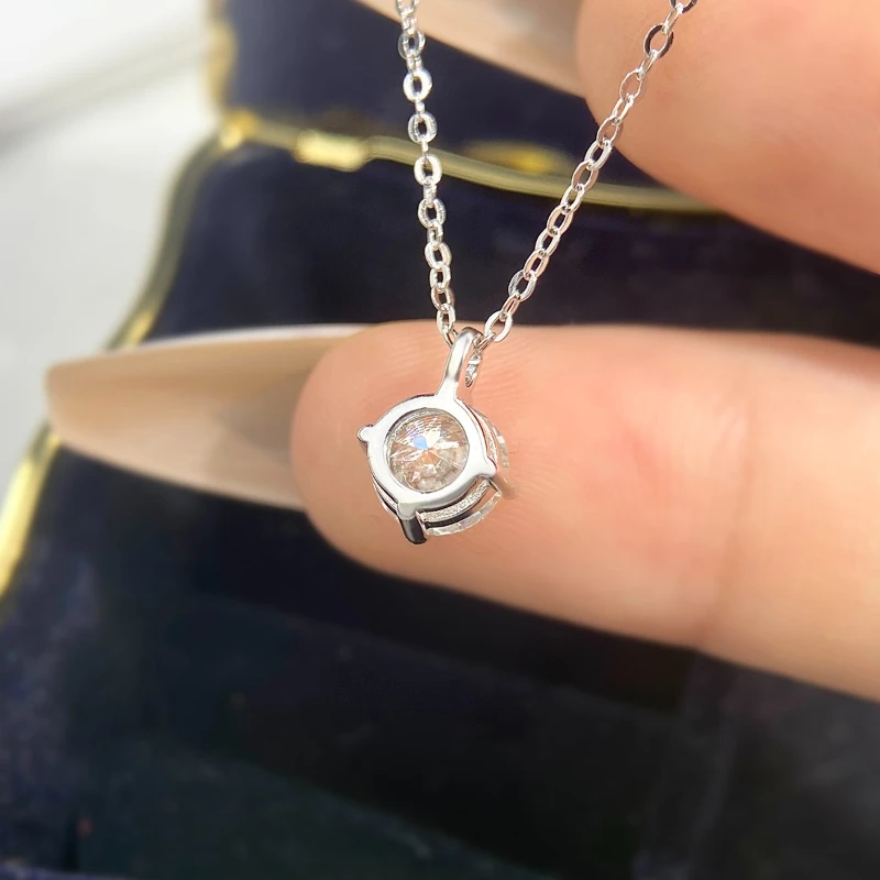 DWJ 1-3ct Real Moissanite Diamond Necklace for Woman Wedding Daily Wear Party Original 925 Sterling Silver Luxury Fine Jewelry - view 2