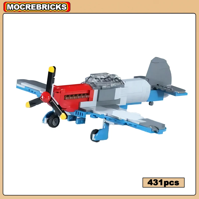 MOC Building Blocks Military Air Force Battle Aircraft Yak-3 Aerial Fighter DIY Technology Bricks Model Kid's Creative Toys Gift