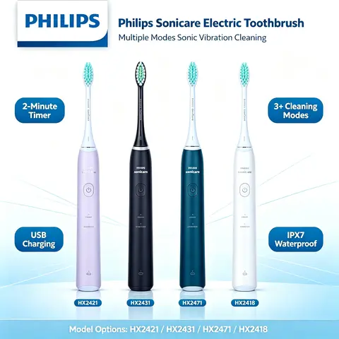 Philips Sonicare HX24 Series Electric Toothbrush HX2418 HX2421 HX2431 HX2471 Sonic Vibration Rechargeable Toothbrush