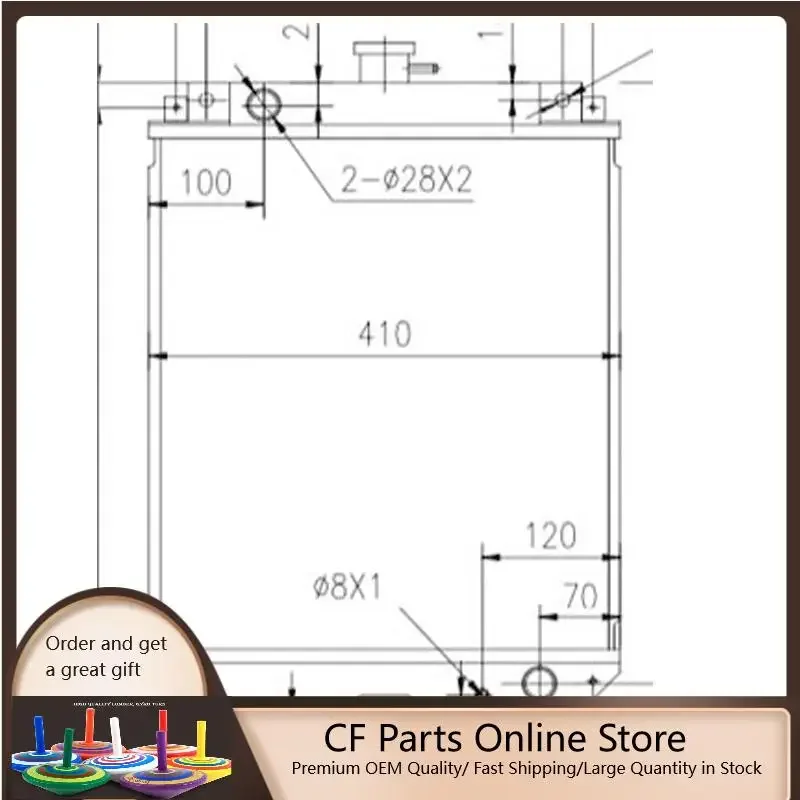 

21U-03-21310 Water Tank Radiator For PC28UD-2 Komatsu Excavators