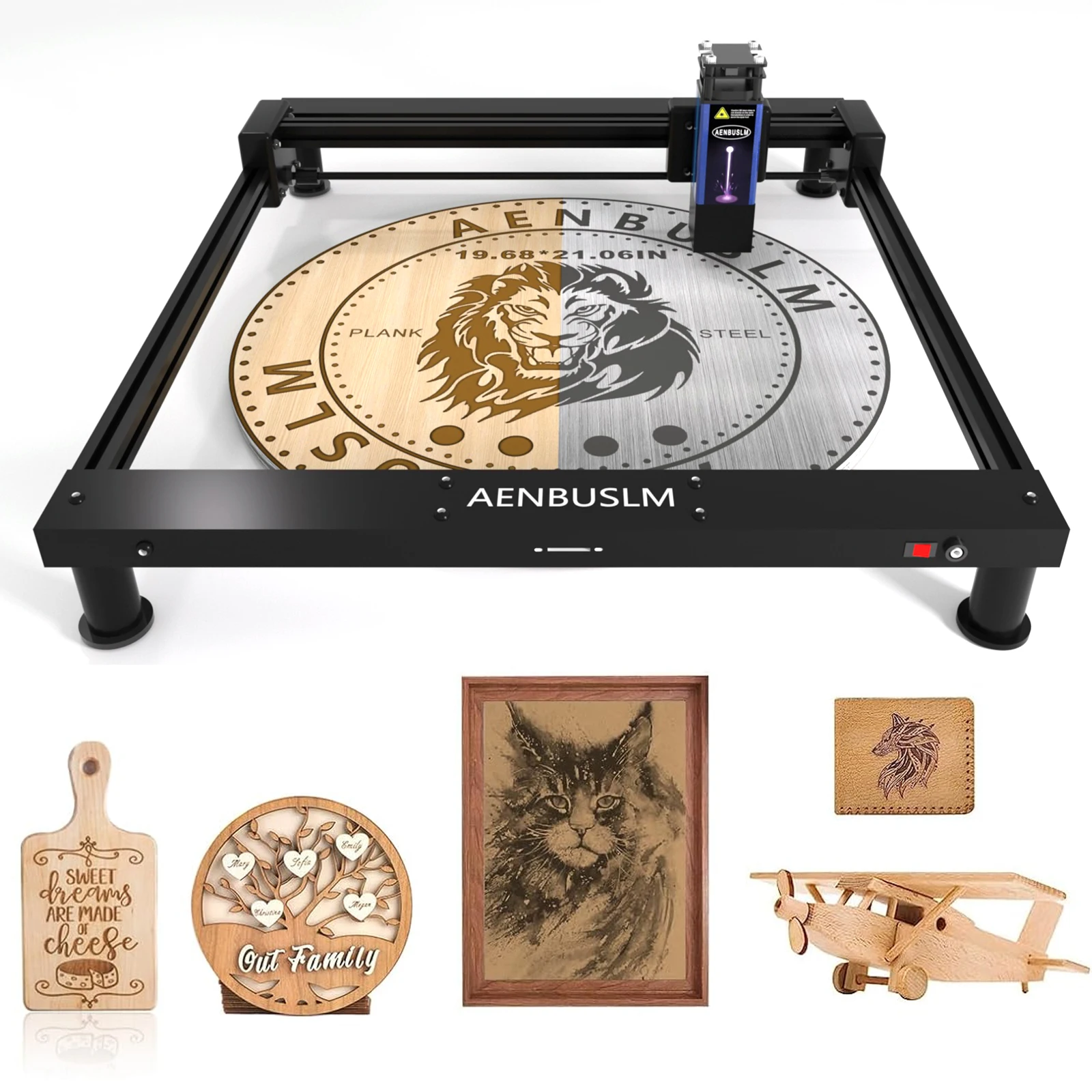 

AENBUSLM 40W Laser Engraving Machine 400x400mm Area, Acrylic Wood Board MDF Leather Cutting Engraving