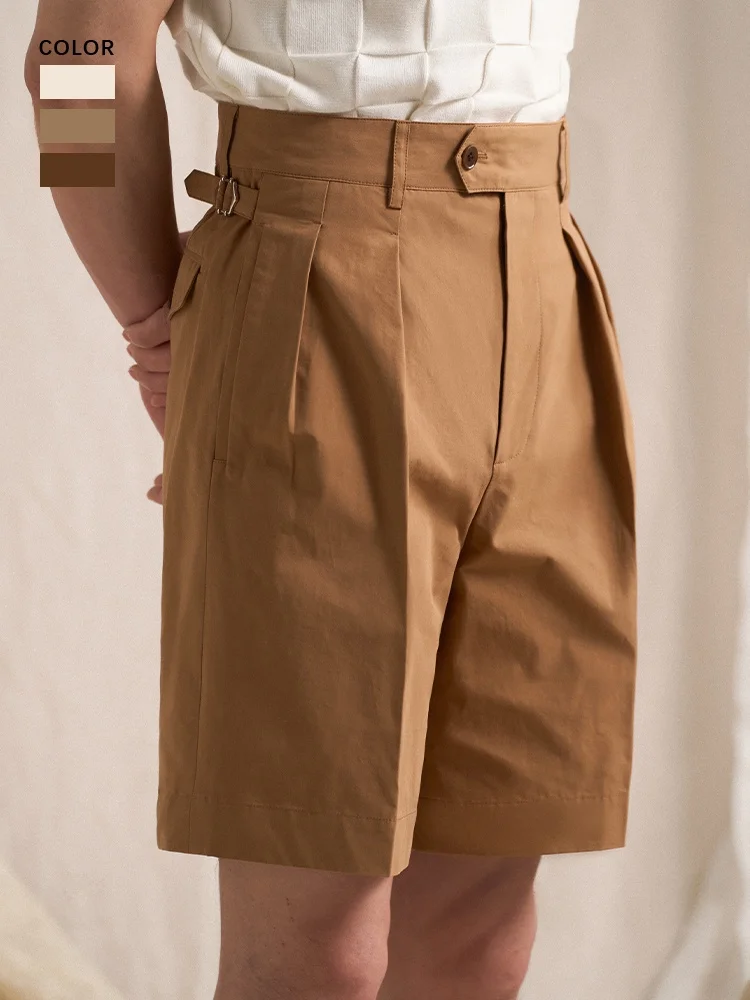 

Мужские летние шорты CULTUM с высокой талией, ретро-стиль, из хлопка, легкие, дышащие, удобные, модные, длиной до колена