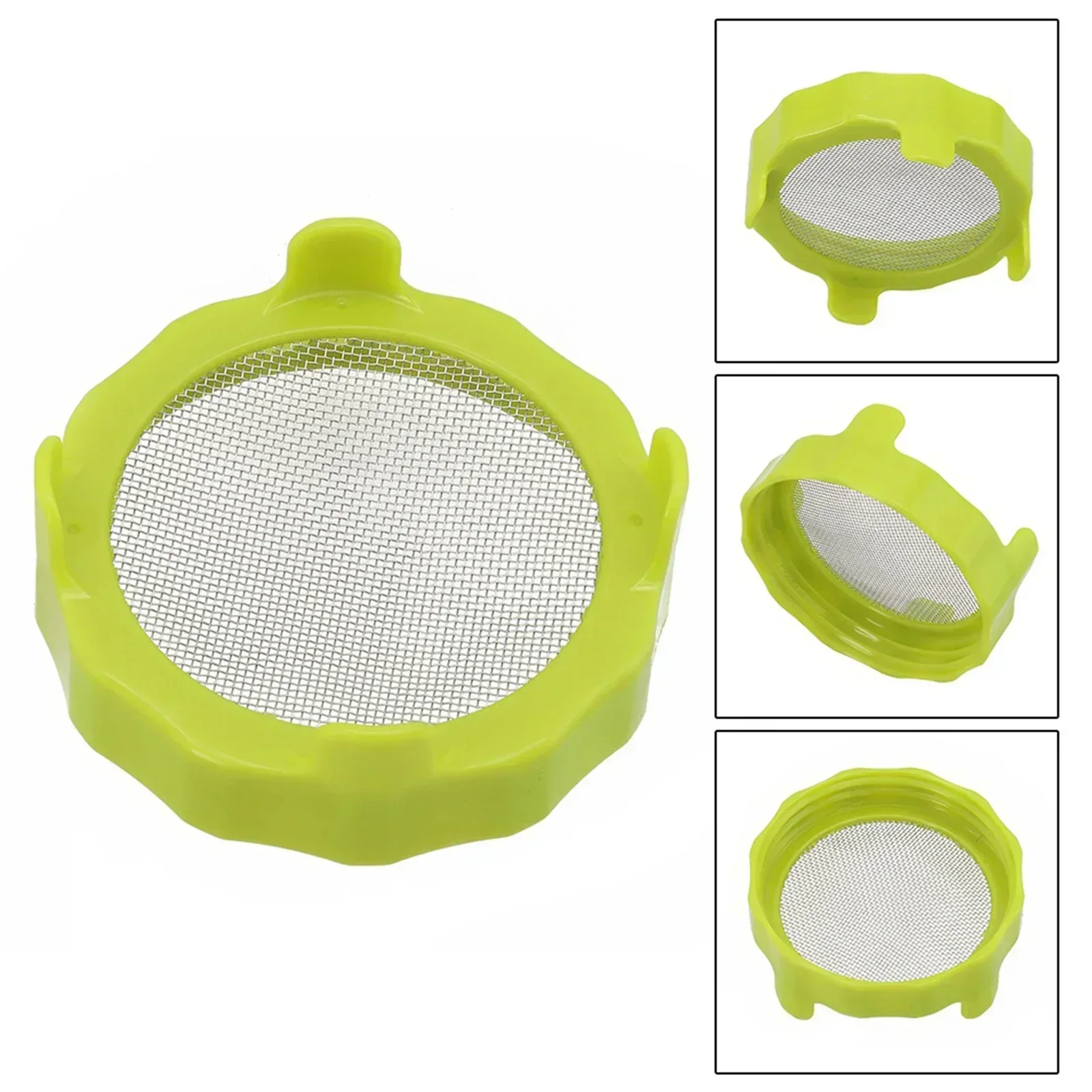Plastic Sprouting Lid For Wide Mouth Jars Grow Bean Sprouts Stainless Steel Screen Mesh Vegetable Germination Cover Lid