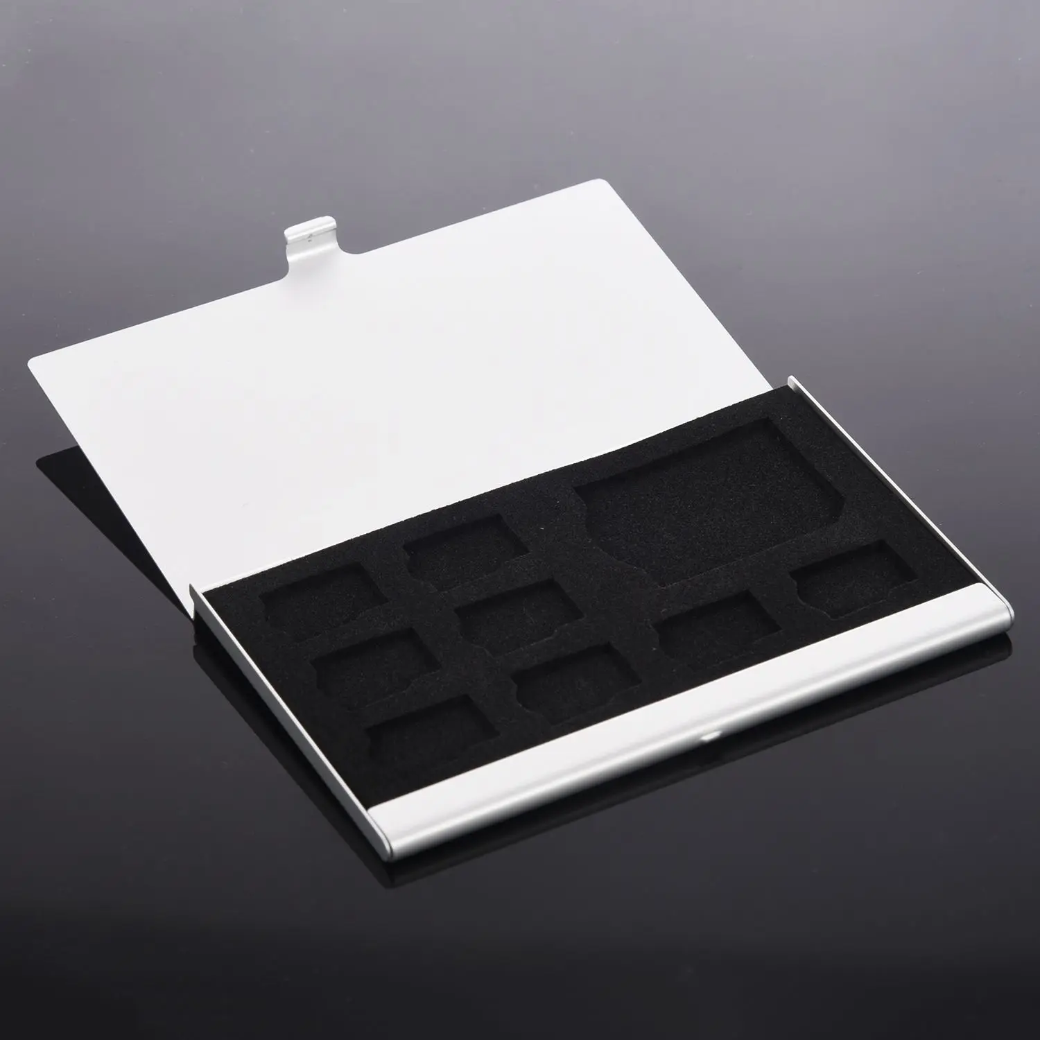 Caja protectora de Metal para almacenamiento de tarjetas de memoria Micro SD/SD, Protector, 8 TF y 1 SD, 9 unidades