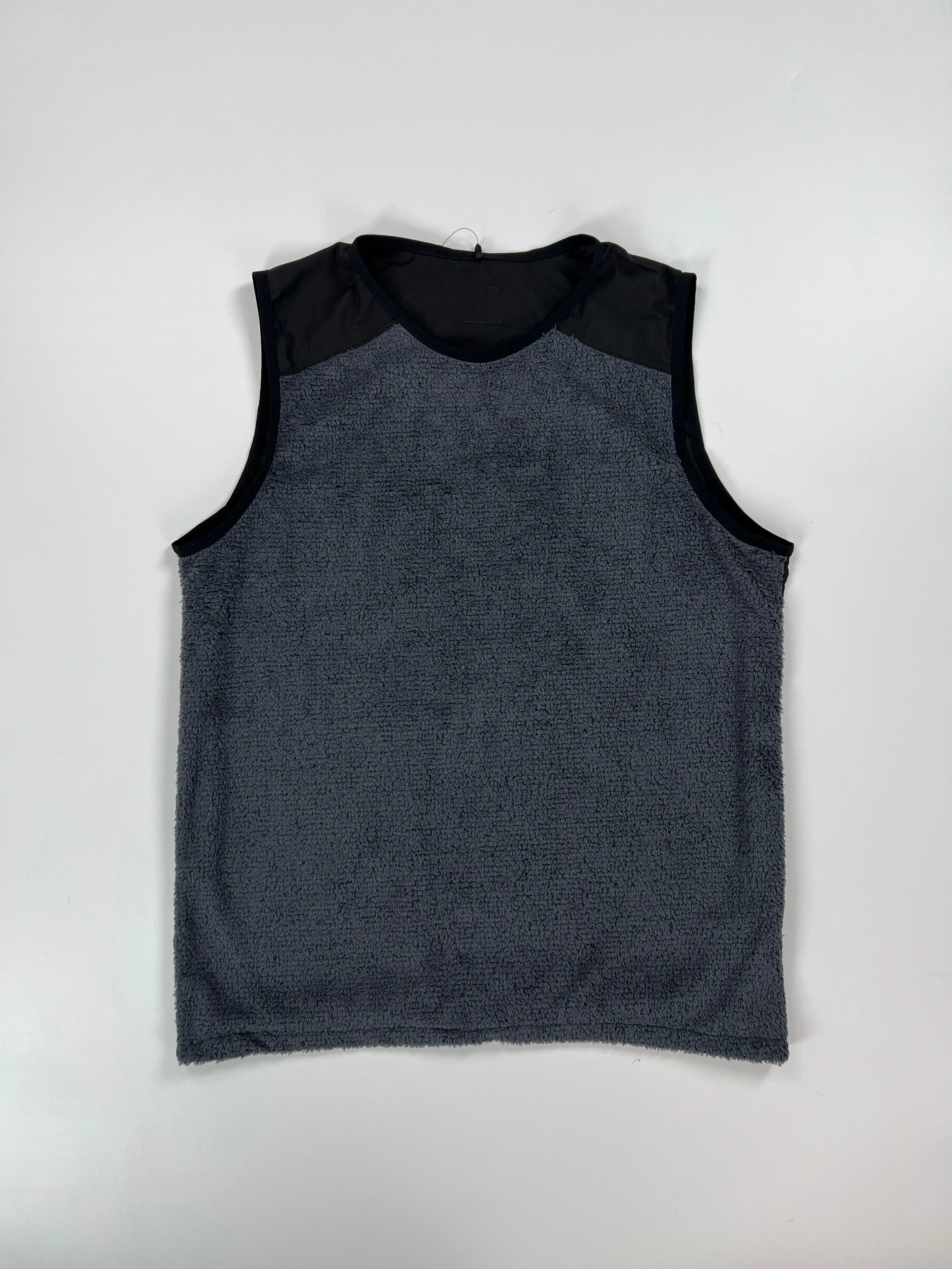 Warm Fleece Vest Lightweight Casual Outdoor Sport Inner Wear Thin Splicing Design Nylon  round Neck No Pocket Men's Vest