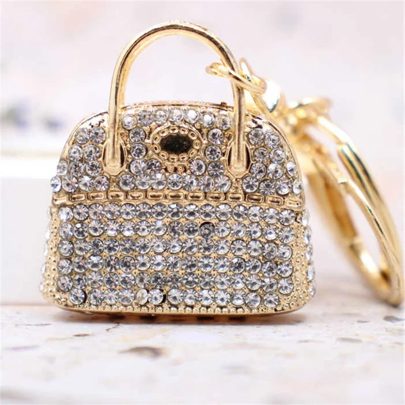 Fashion Three-dimensional Lady Handbag Shape Keychain Creative Women Bag Key Chain