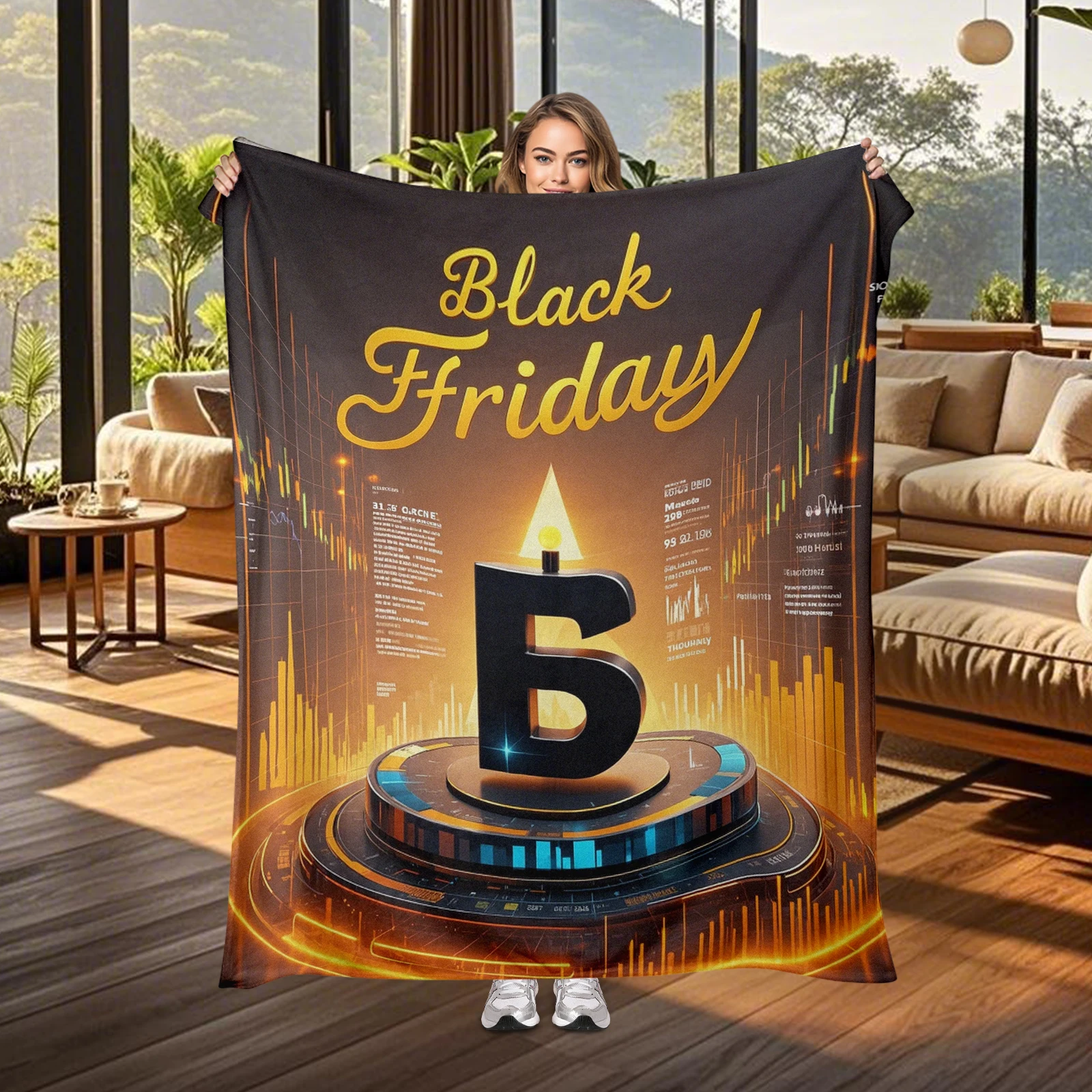 Cozy Candle And Tech Inspired Black Friday Blanket Enhances Home Atmosphere And Shows Care