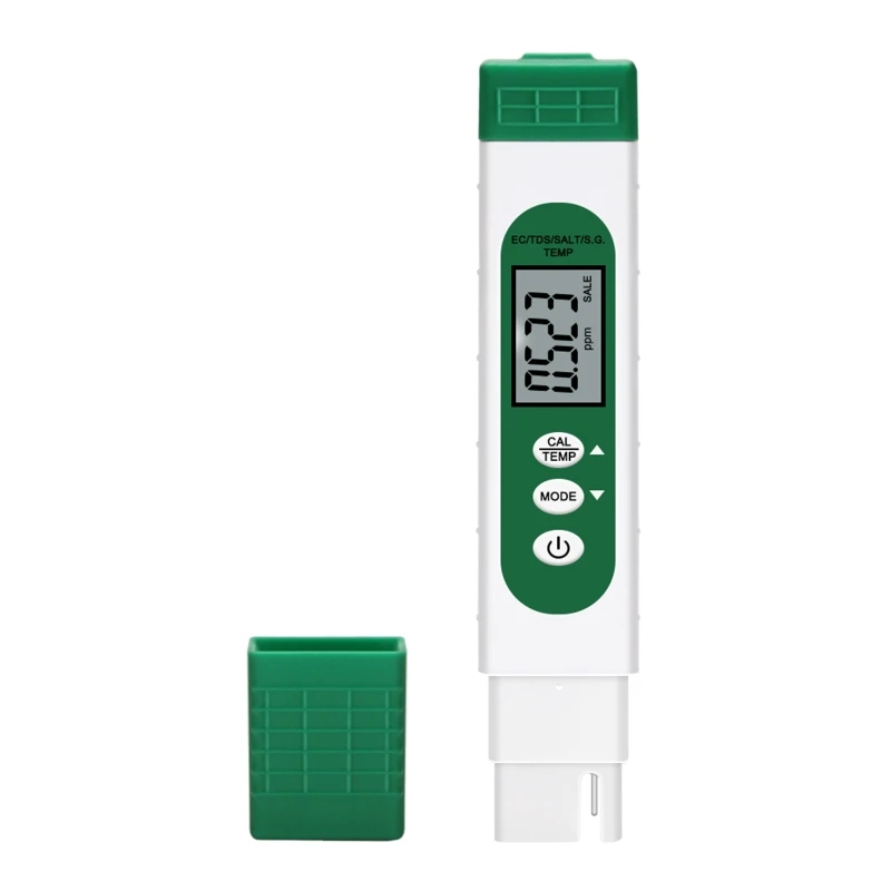 5-in-1 PH Meter Tester Digital Water Quality Test Meter TDS/S.G/EC/Salinity & Temp Test Meter High Accuracy LCD DropShipping