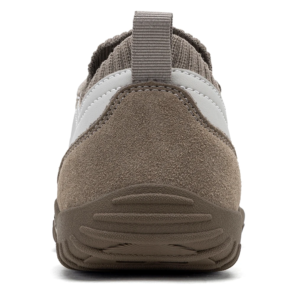 HOBIBEAR Sneaker mit breiter Zehenbox für Herren und Damen, minimalistische Wanderschuhe aus Kunstleder, leichte Schnür-Freizeitsneaker – Detail 5