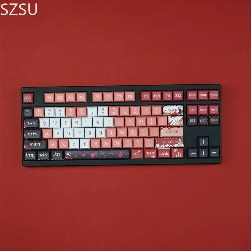 

SZSU 130 шт. колпачки для клавиш AliceTheme XDA Profile, полный набор колпачков для клавиш из толстого ПБТ для механических