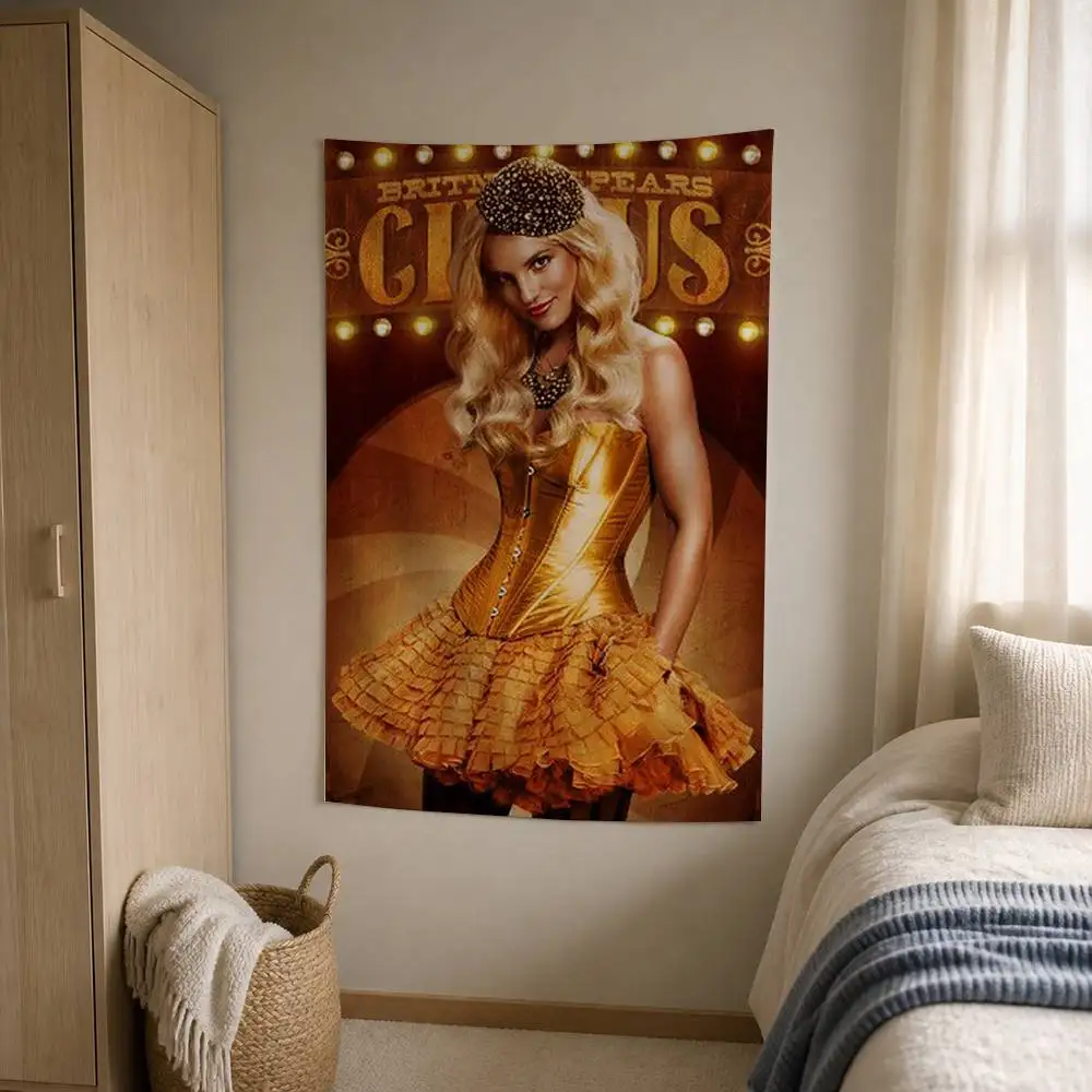 B-Britney Spears Circus In The Zone Decorative Hanging Flag with Grommets for Garage Bedroom Dorm Wall Decor 3