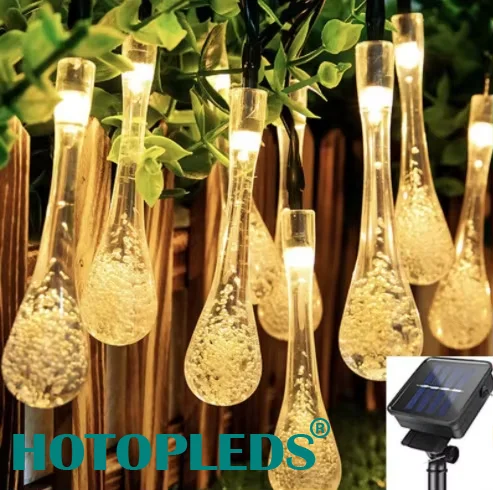 

High Quality Water Drop Waterproof Warm White Solar Powered Garden Lights String Garden Solar Lights