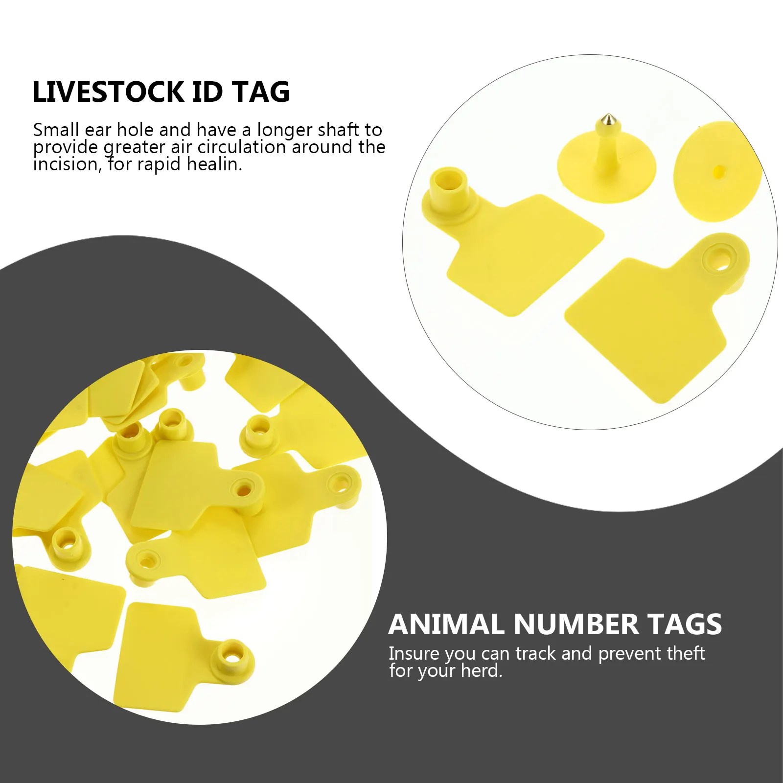 

100 Pcs Pig Ear Tag Empty Tags Cattle Blank Goat Animal Identification Farm Tpu