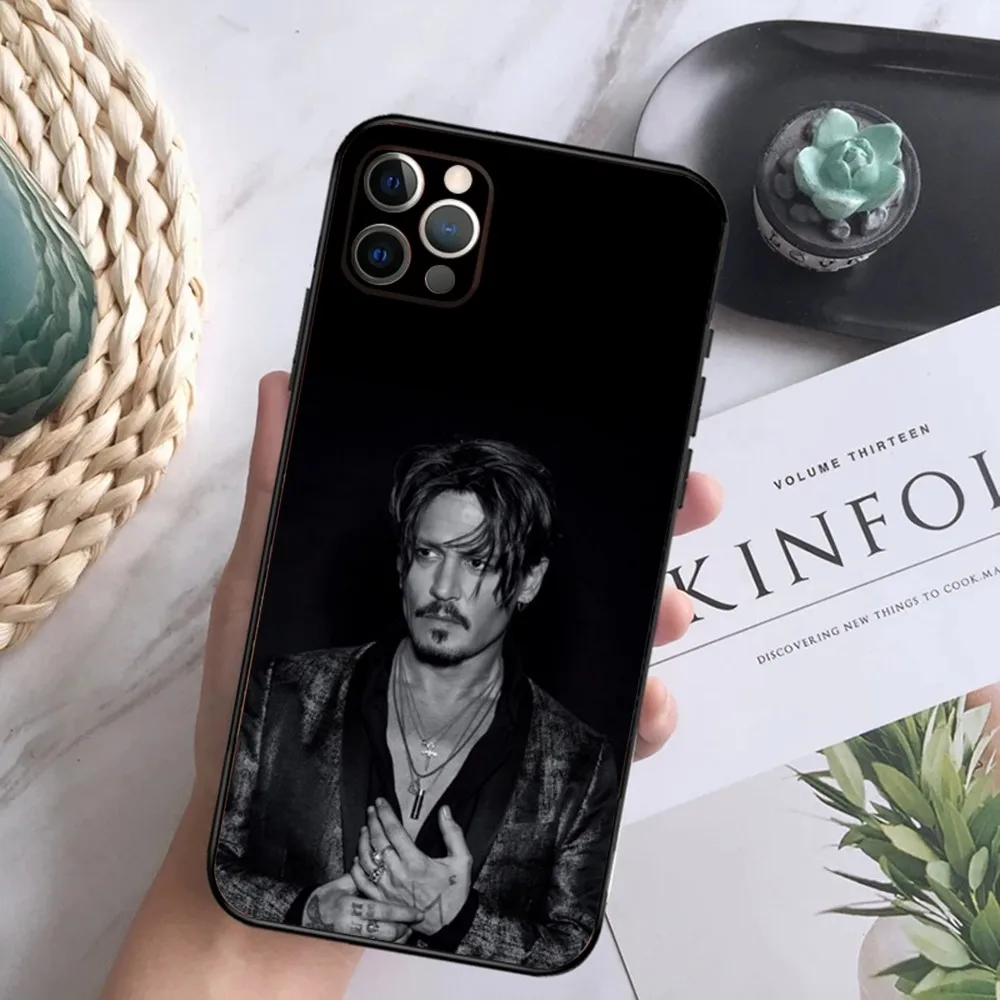 J-Johnny D-Depp Phone Case For iPhone15,14,13,12 Mini 11 Pro XR,X,XS,MAX 6S,7,8 Plus Silicone Cover Soft Black