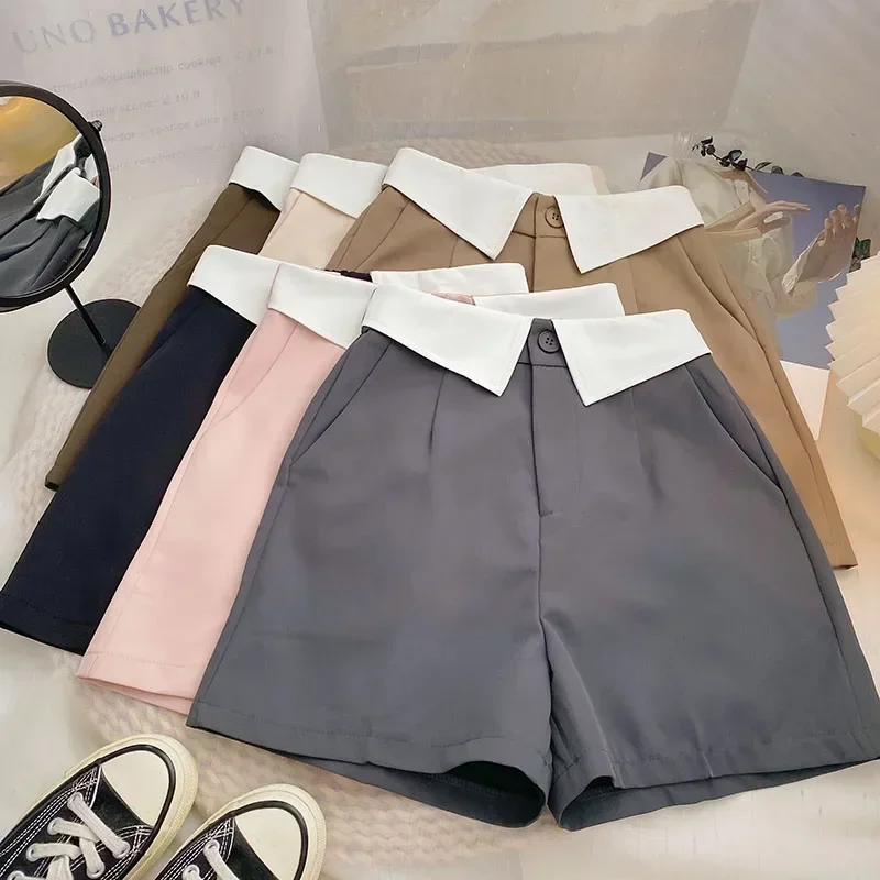 

2024 New Casual Comfortable Elegant Wild Shorts With Belt Women's Woolen Shorts Autumn Winter Slim Wide Leg A-line Shorts