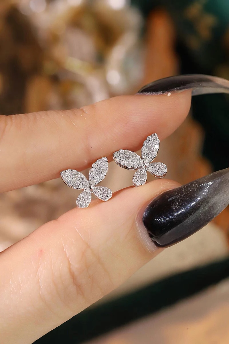 LUOWEND Orecchini in oro bianc - Diamond Stud Earrings recensione e prezzo