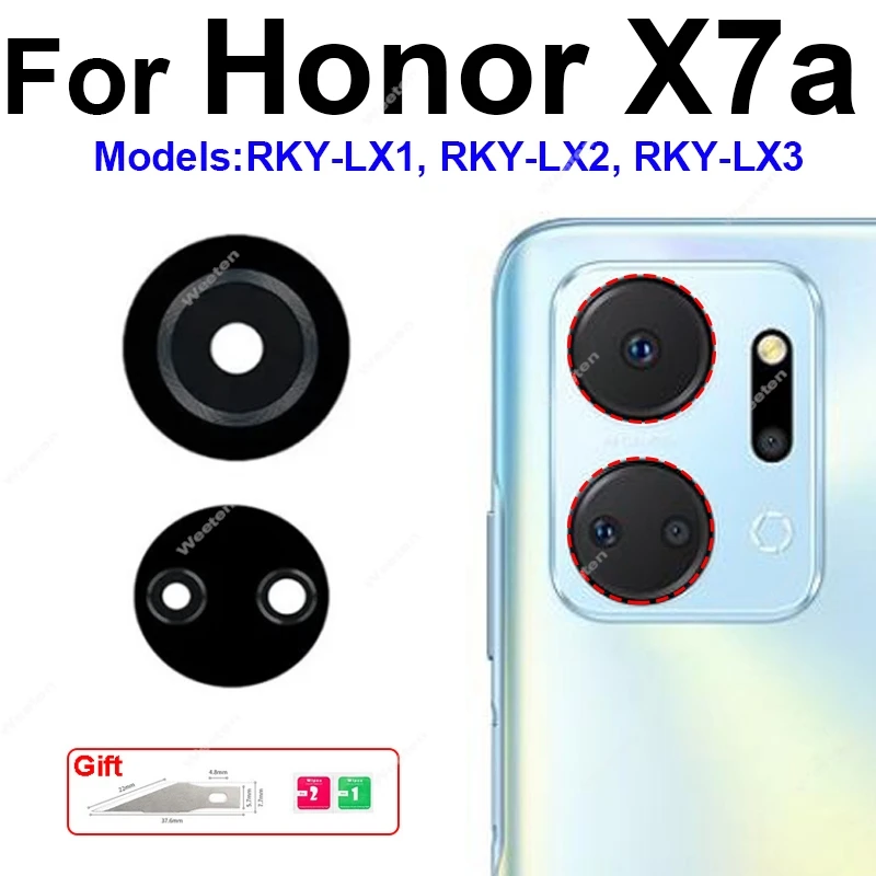 Rear Camera Glass Lens With Adhesive Sticker For Honor X9a X8a X7a X6a X9b X8b X7b Back Camera Lens Glass Lens Replacament Parts