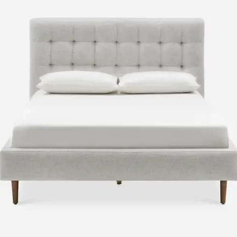 x−Modern Design Bedroom Hotel Furniture New Button Tufted Headboard Linen Upholstered Bed&