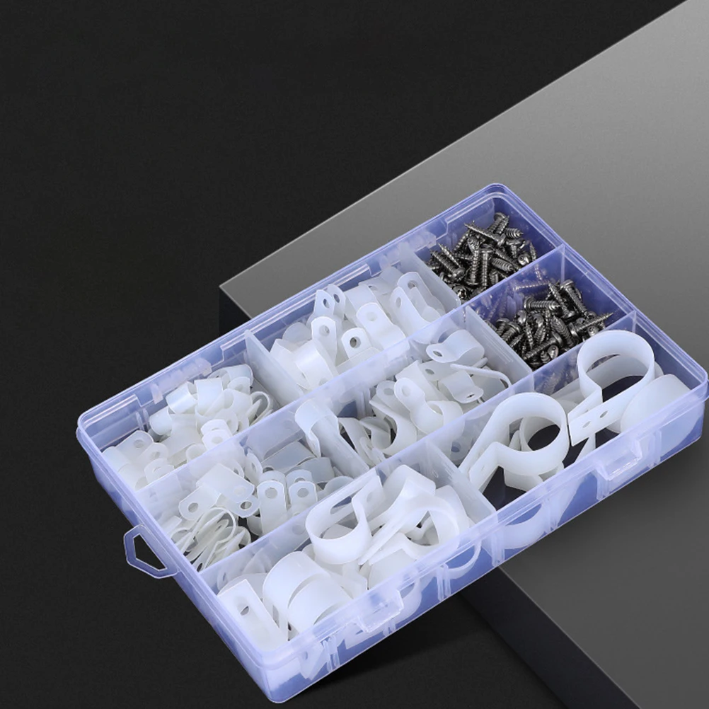 

1 set Cable Holders Rope Light Wire Holders For Cords Clips Outdoor White Screw Wire Clips Set Fasteners Management Mounting