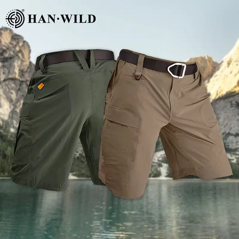 Men's Flex Ripstop Tactical Pants, Water Resistant Stretch Cargo Pants, Lightweight Hiking Work Pants Tactical Shorts-Summer
