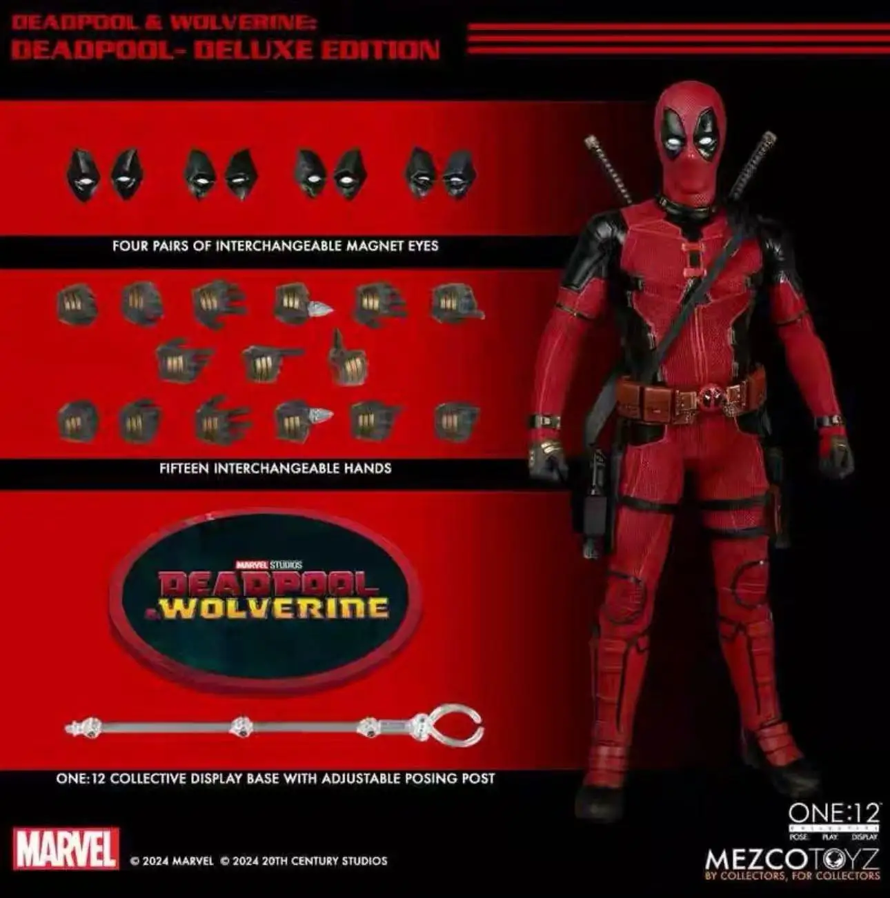 Figura de ação articulada MEZCO Ant de 6 polegadas Marvel Universe Deadpool e Wolverine Deluxe Edition