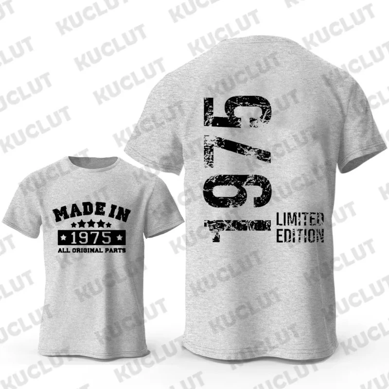 

Fashion Men's Birthday T Shirt Classic Short Sleeve Tshirt Casual O Neck Men T Shirt 48th Birthday 48 Years Made in 1975 T-shirt