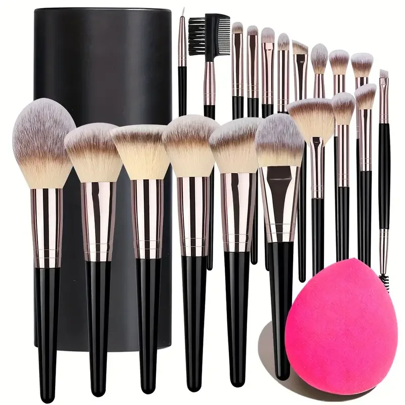 3-20 pçs pincéis de maquiagem profissional conjunto macio macio fundação sombra corretivo mistura blush escova kabuki feminino ferramenta de beleza