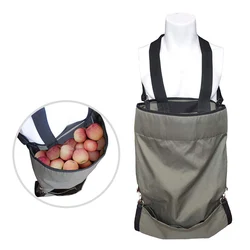 Collapsible Fruit Gathering Bag Fruit Harvesting Apron Oxford Fabric With Adjustable Strap For Gardening Picking Fruit Vegetable
