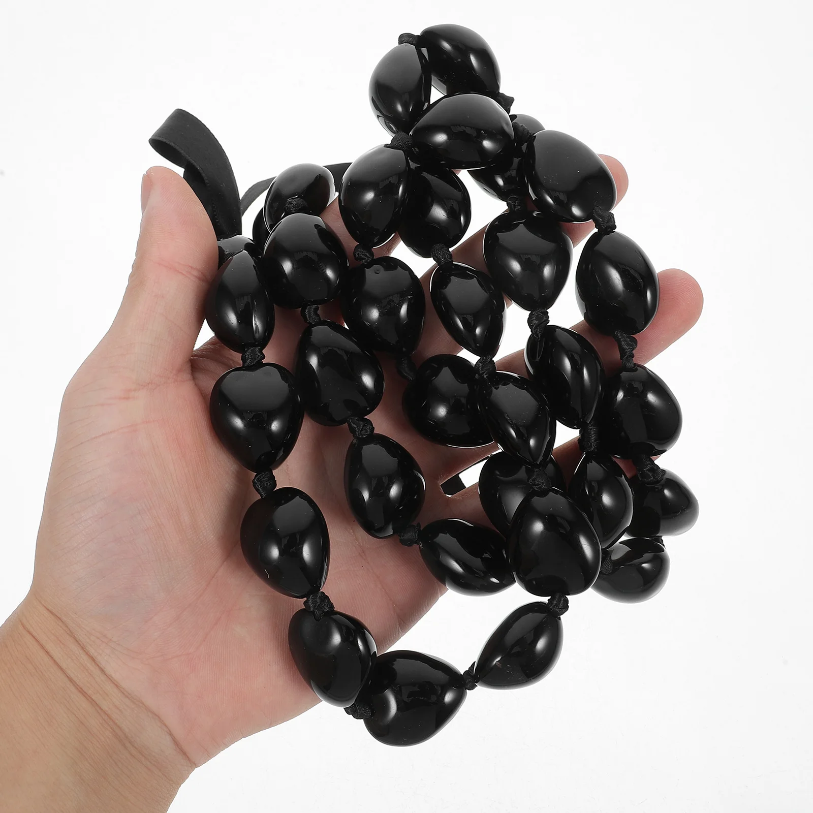 Guirlande d'honneur en perles acryliques, collier, accessoires de stand Photo pour fête de remise de diplôme, fermeture à cravate en ruban, bijoux de fête épais