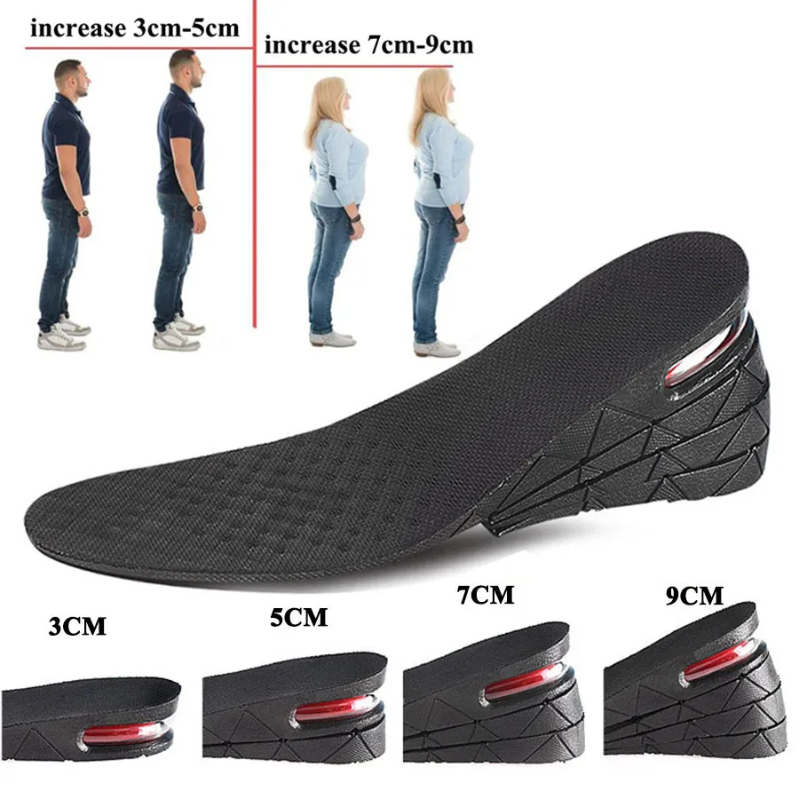 Height Increase Insole Invisible Heightening Template Air Cushion Shoe Inserts Variable Height Insoles Adjustable Cut Foot Pad