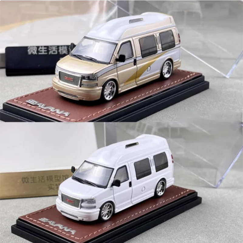 

1:64 Scale GMC SAVANA Business RV Simulation Alloy Car Model Static Display Collectible Toy Gift Ornament Souvenir Decoration