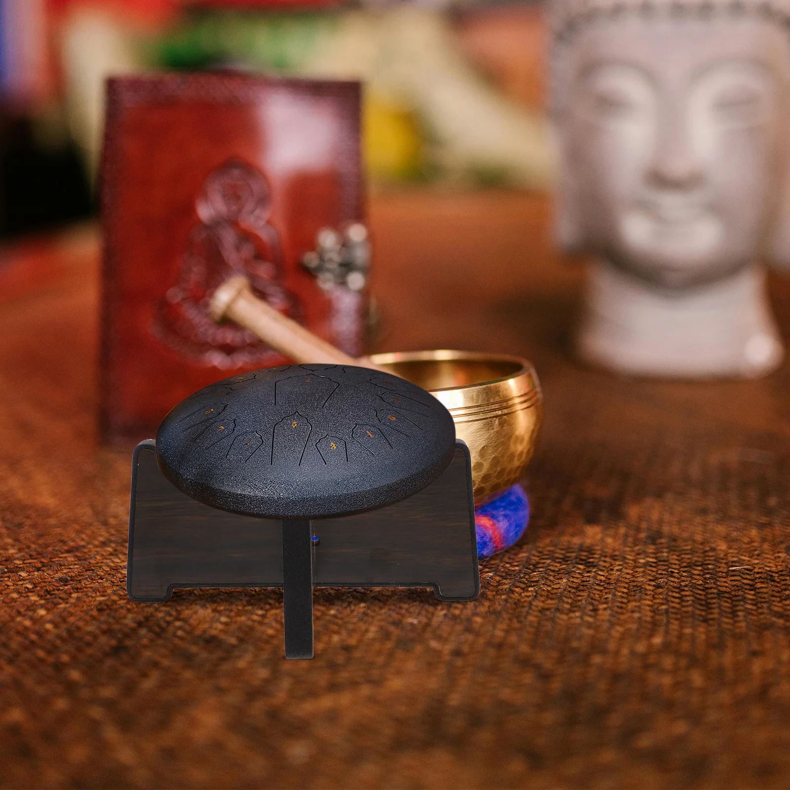 

Mini 8 Inch Wooden Handpan Holder Durable Compact Stand Stable Support For Tongue Drums Ethereal Rack Portable Snare Drum Stand