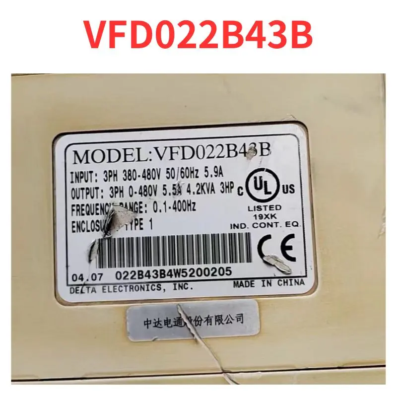 

90% new VFD022B43B frequency converter tested OK