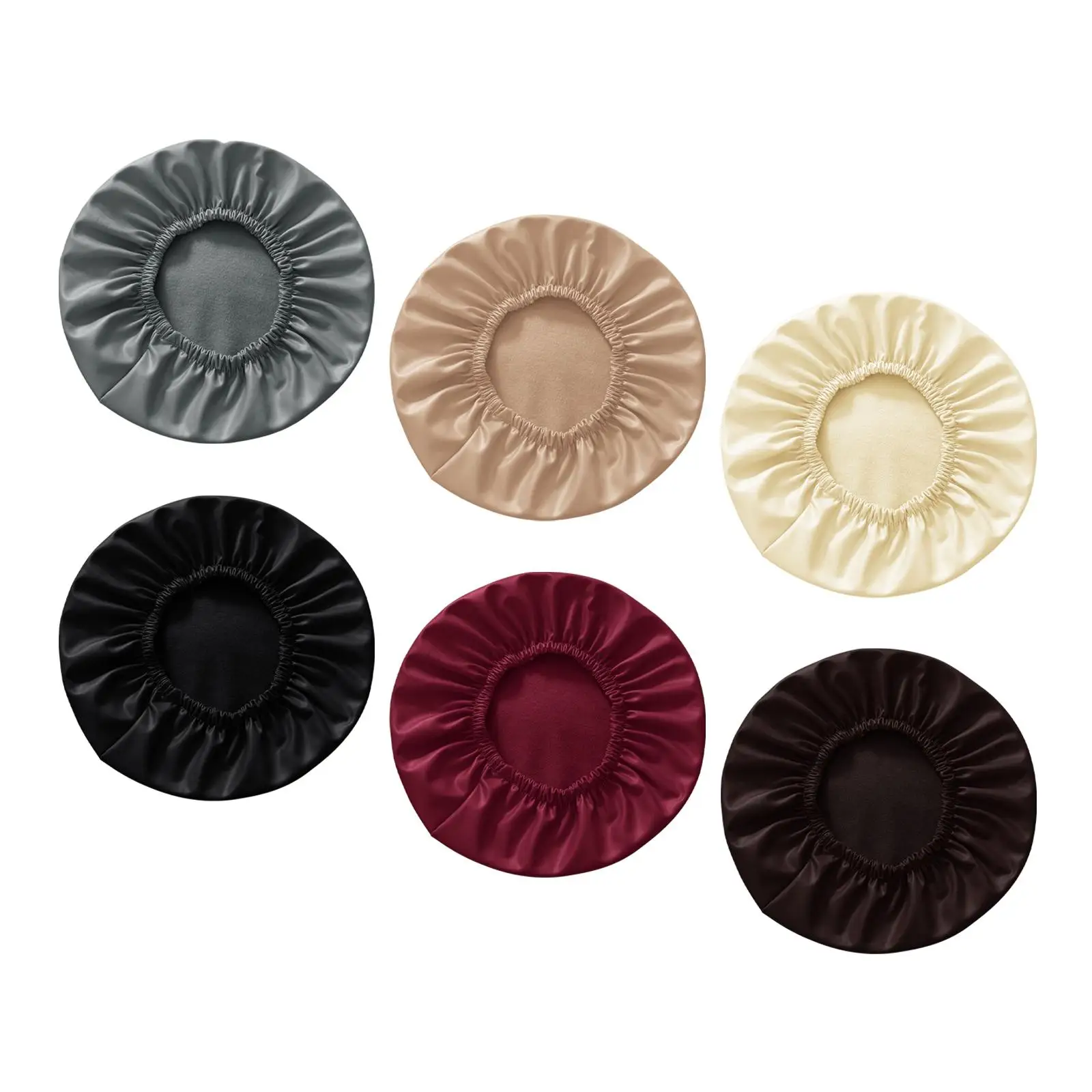 Elastic PU Leather Round Stool Chair Cover Waterproof Pump Chair Protector Bar Salon Small Round Seat Cushion Sleeve(no chair)