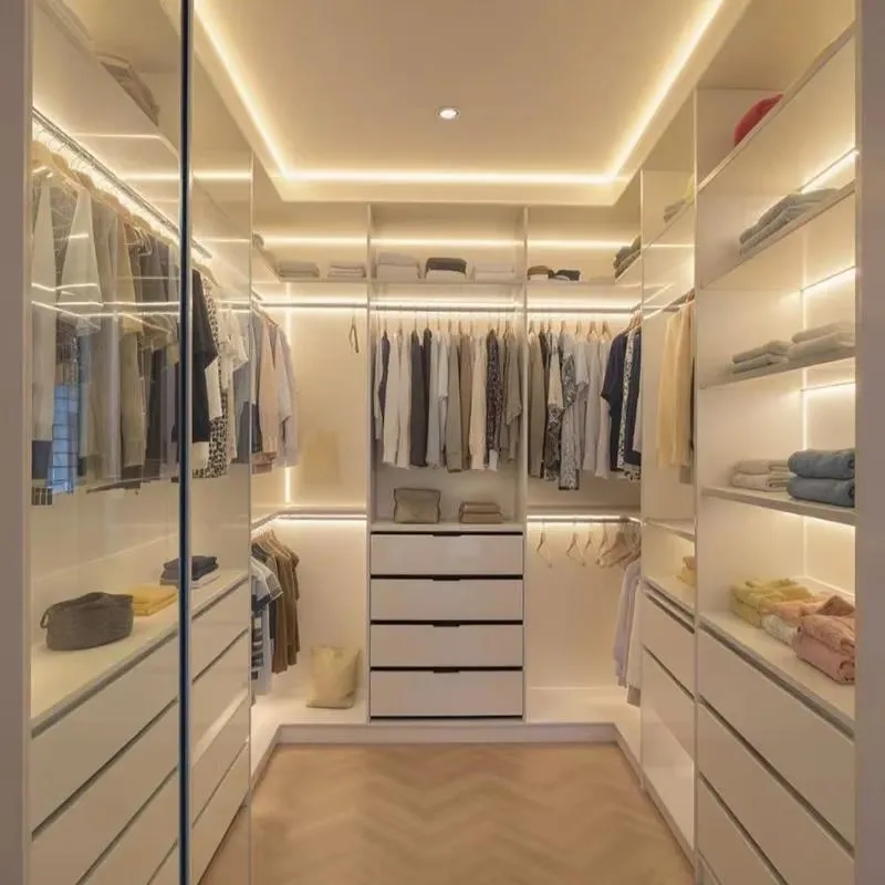 for U-shaped walk-in closet system, cabinet drawers, shoe cabinet storage system, custom wardrobe system