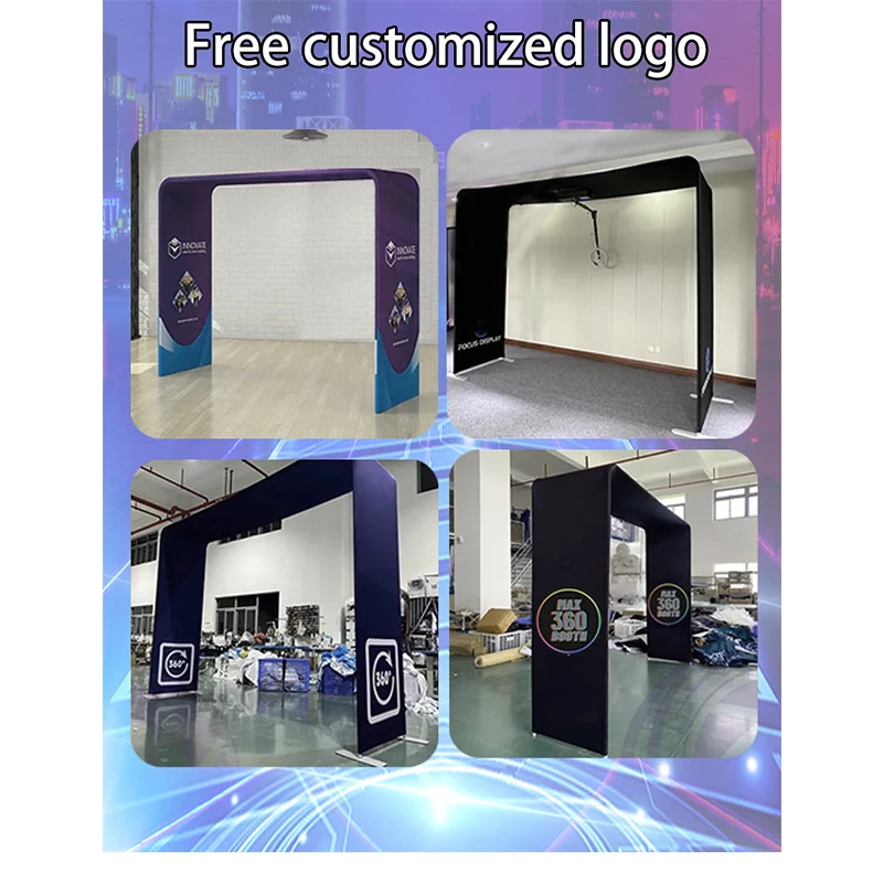 3M Automatic Overhead 360 Photo Booth 360 Video Top Spinner With RGB Ring Light For Party Show Events Wedding Rental