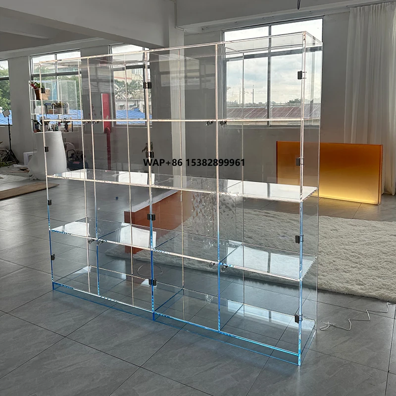 Professional Customization Acrylic Stand Display Cabinet Luxury Interior Decoration Acrylic Display Shelf