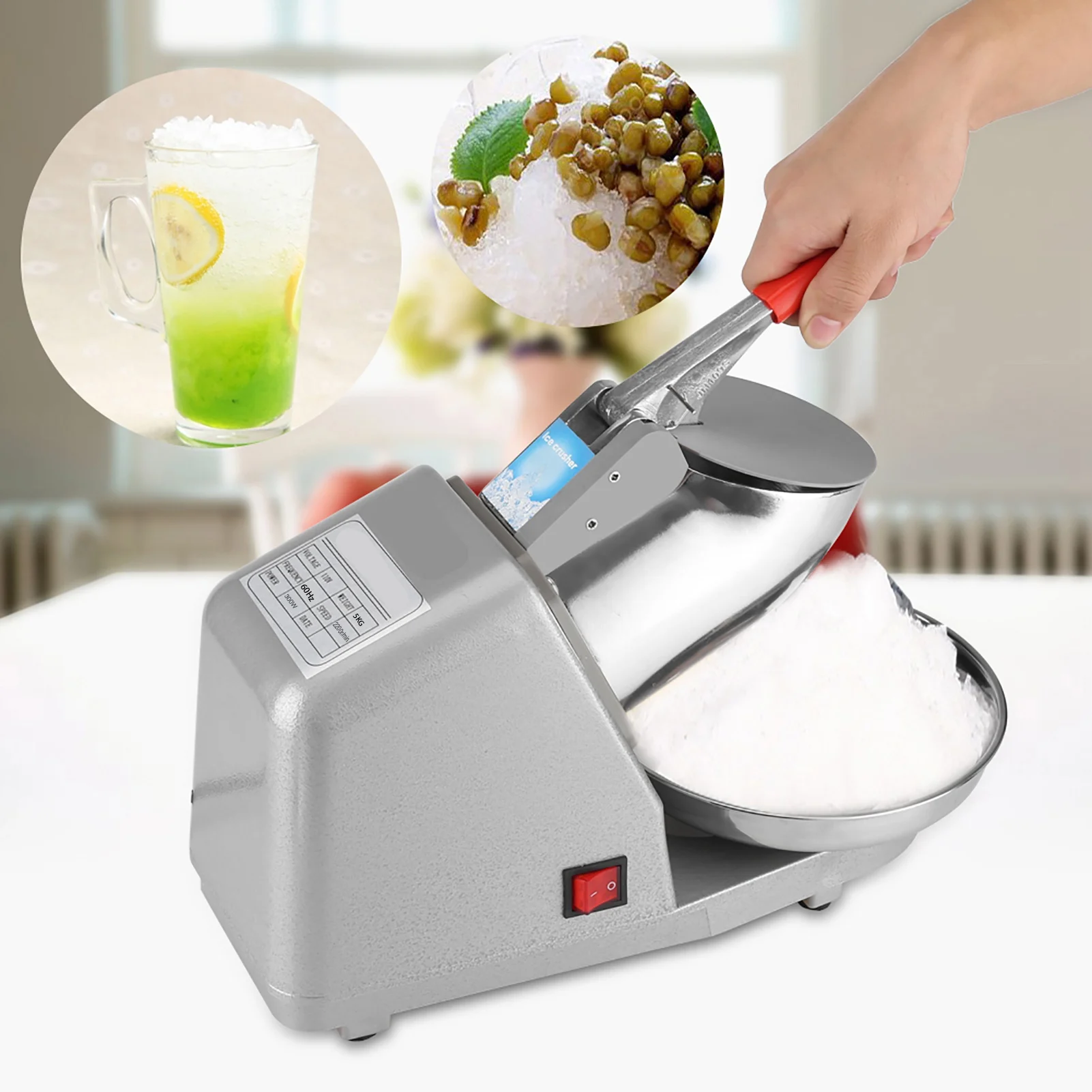 Commercial Household Manual Electric Ice Crusher Shaver Machine Snow Cone Maker Ice Crusher Electric Ice Crusher Snow Cone Maker