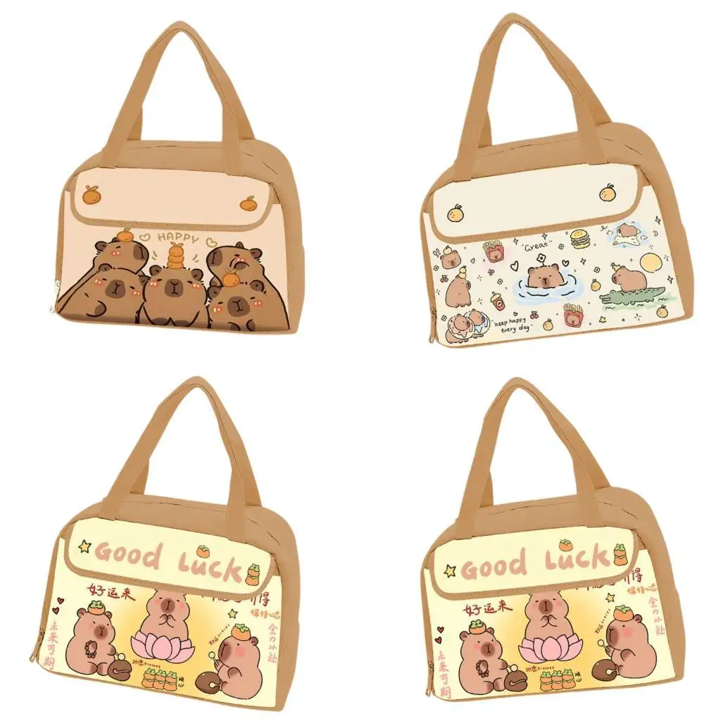 

R1WE Thermal Capybara Lunch Bag Waterproof Easy Wipe Surfaces For School or Daily Use