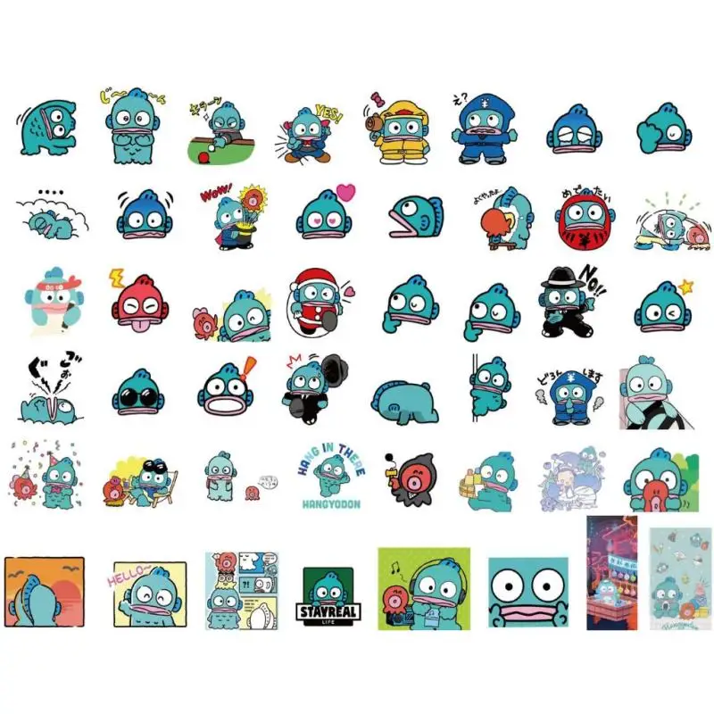 96 pièces Sanrio Hangyodon autocollants dessin animé mignon enfants décoratif cahier tasse d'eau Album de bricolage autocollants jouets cadeaux