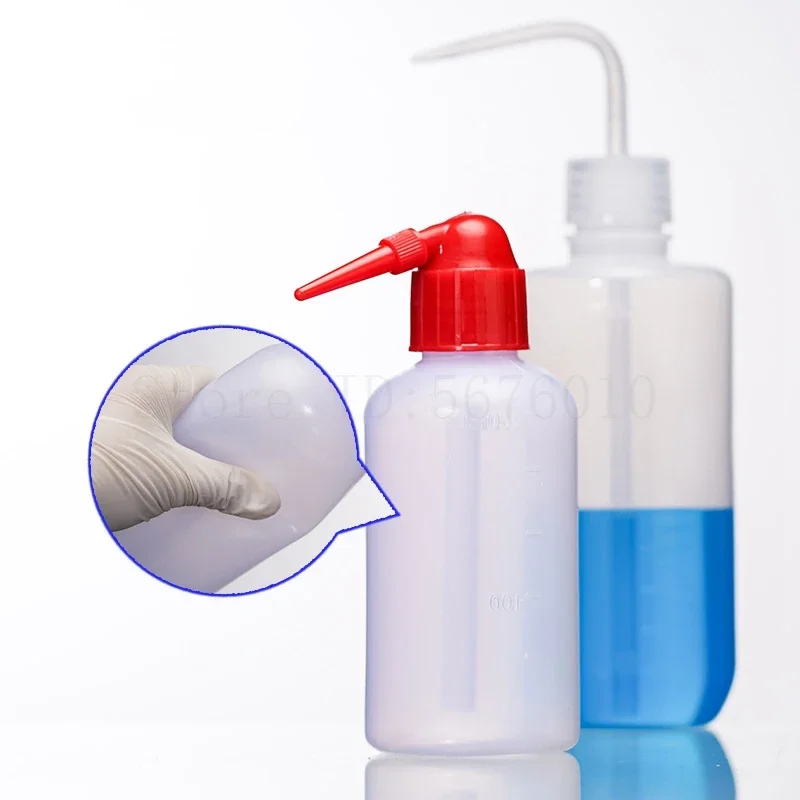 2pcs /lot PE Laboratory Plastic Washing Bottle Acetone Ethanol Methanol Cleaning Colored Bottle