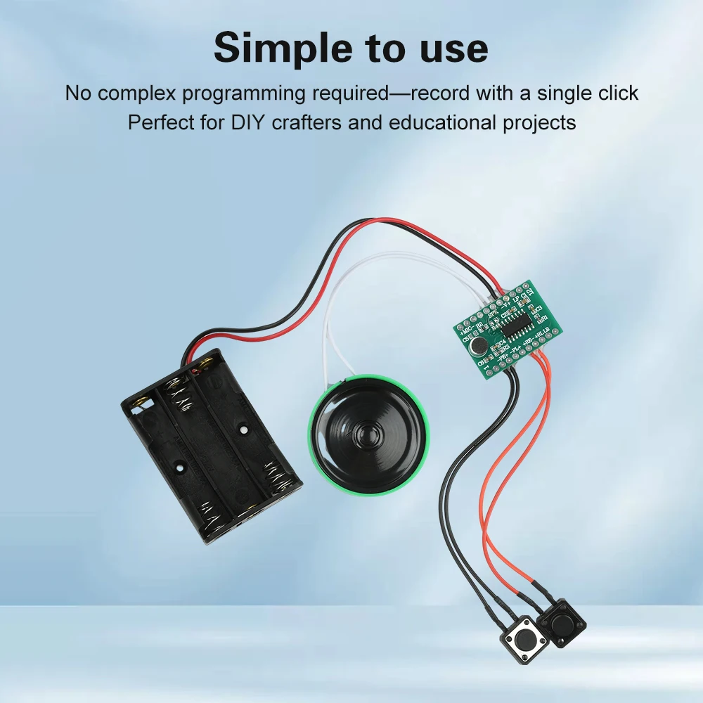 60-Second Recordable Voice Sound Module Two Button/Press Trigger DIY Voice Module For Greeting Card Gifts