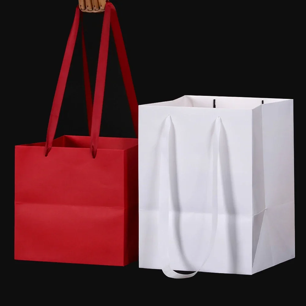 10Packs Portable Gift Bags Flower Packaging Box Wedding Valentine's Day Birthday Party Gifts Flower Shop Wrapping Paper Bags view 3