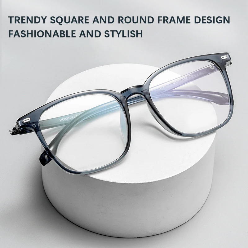 

Korean Women's Luxury Square Round Face Vegan Eyeglasses Large Glsses Frame Thin Ultra-Light TR Fashionable Spectacles